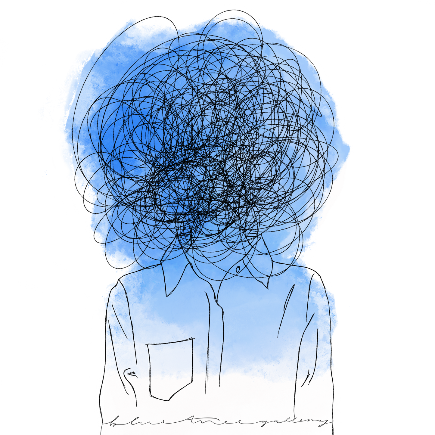 Sticker - Anxious Mind - Blue Tree Gallery