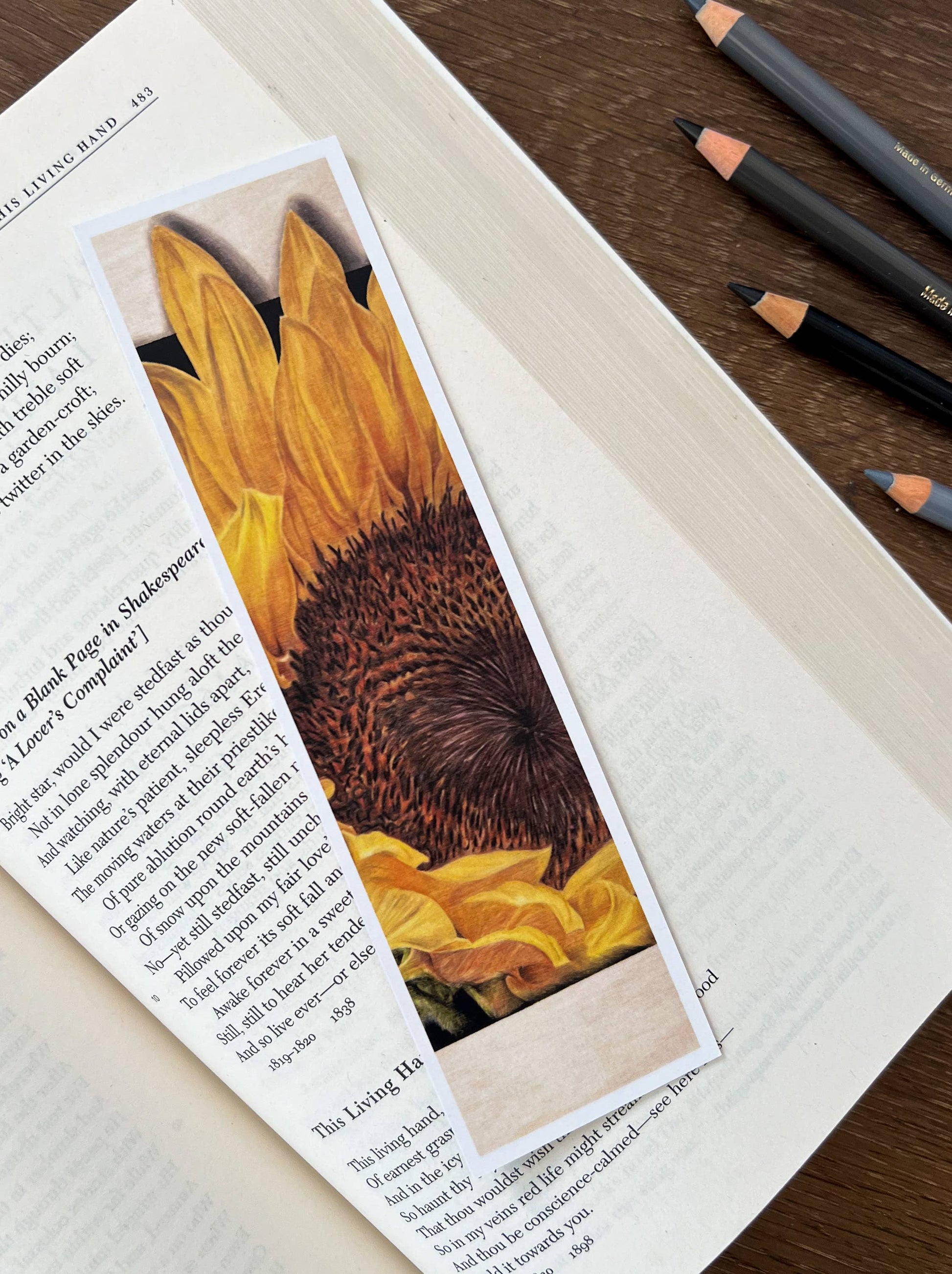 Bookmark - "Zenith" Sunflower by Jenna Chartrand - Blue Tree Gallery