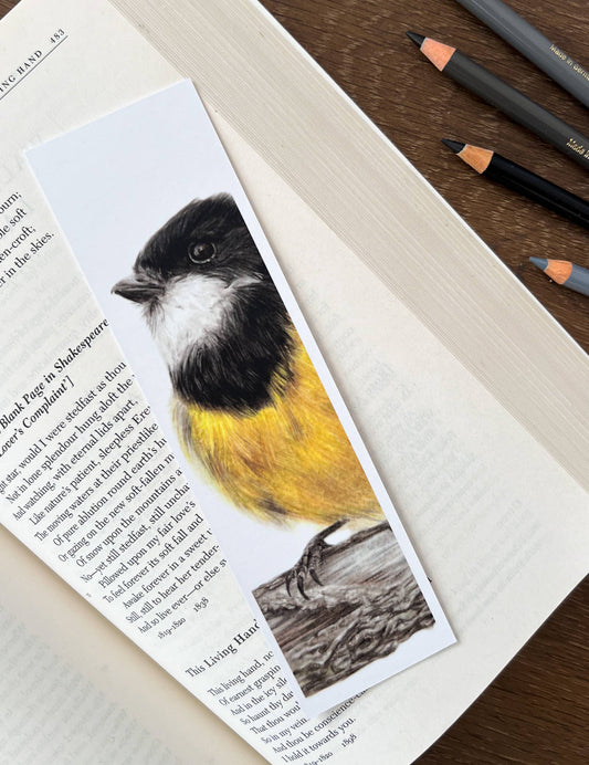 Bookmark - "Nothing Gold Can Stay" Golden Whistler by Jenna Chartrand - Blue Tree Gallery