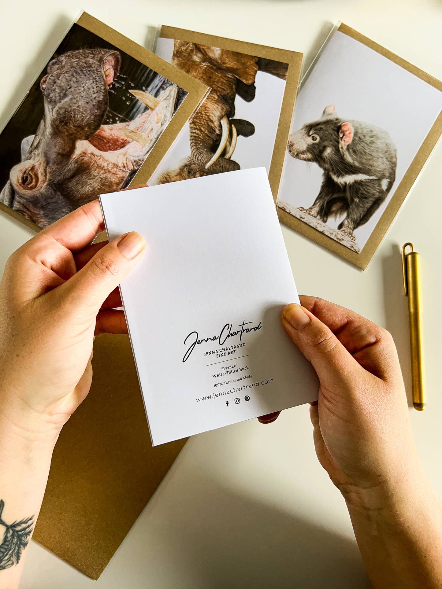 Greeting Card - "On The Brink" Tasmanian Devil by Jenna Chartrand
