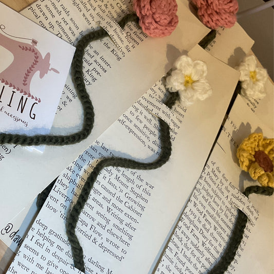 Handmade Crochet Flower Bookmark by Dawdling Designs - Blue Tree Gallery