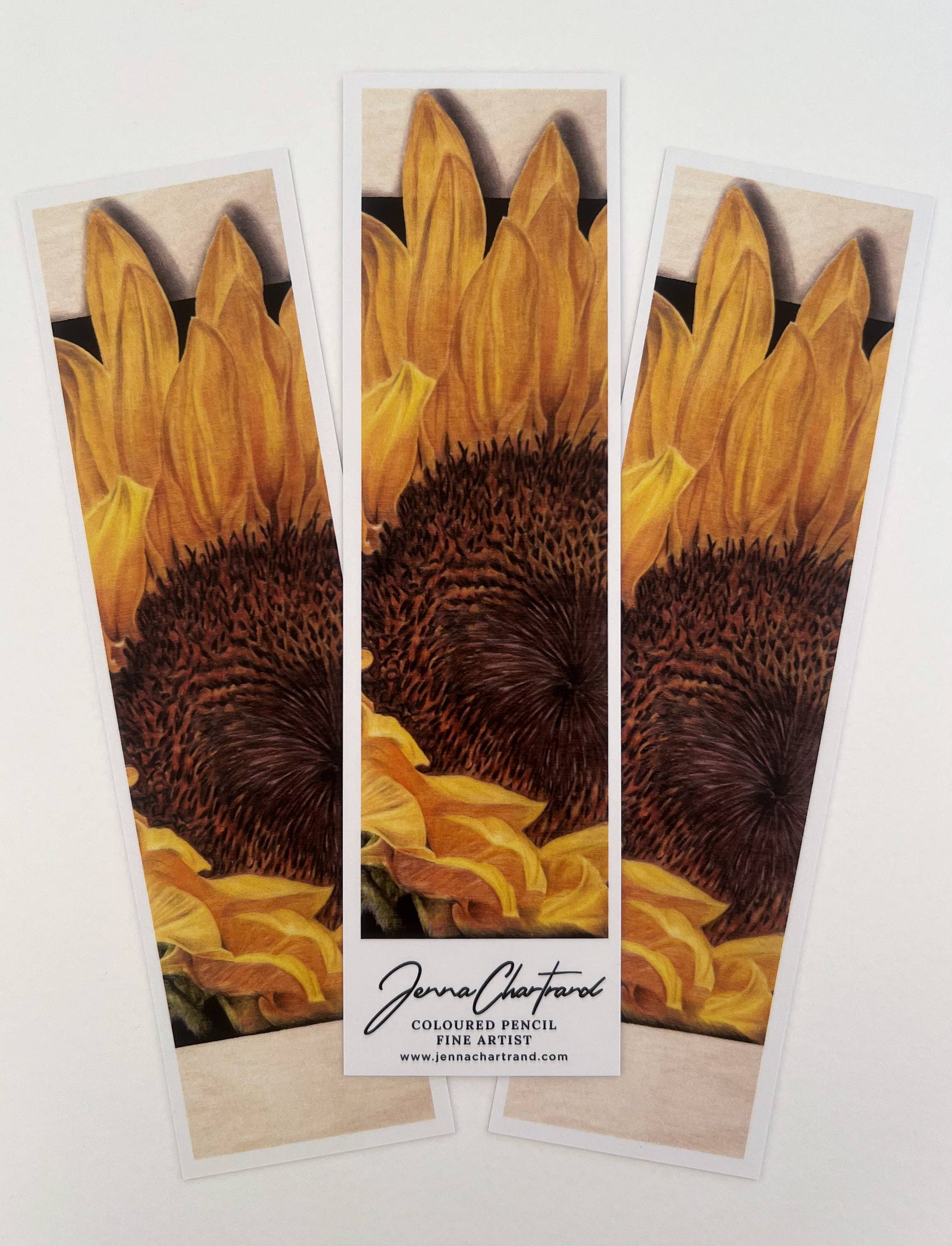 Bookmark - "Zenith" Sunflower by Jenna Chartrand - Blue Tree Gallery