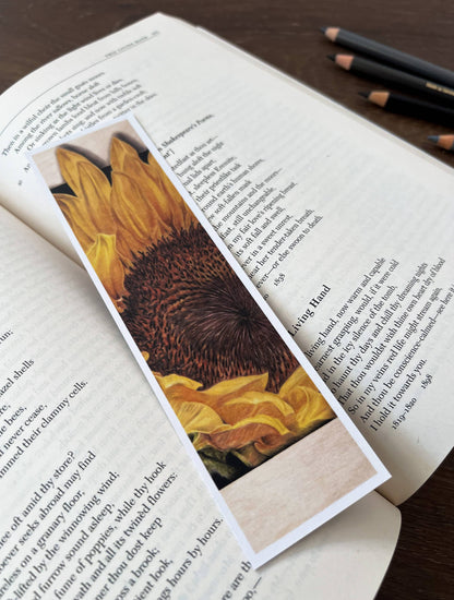 Bookmark - "Zenith" Sunflower by Jenna Chartrand - Blue Tree Gallery