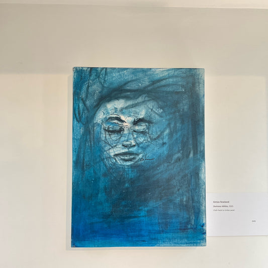 "Darkness Within", 2025, Chalk pastel on timber panel - Artwork - Blue Tree Gallery