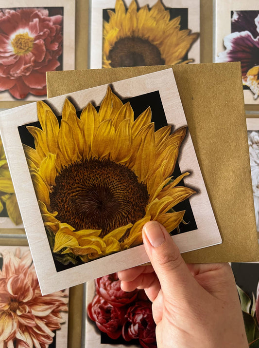 Greeting Card - "Zenith" Sunflower by Jenna Chartrand - Blue Tree Gallery