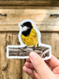 Sticker - "Nothing Gold Can Stay" Golden Whistler by Jenna Chartrand - Blue Tree Gallery