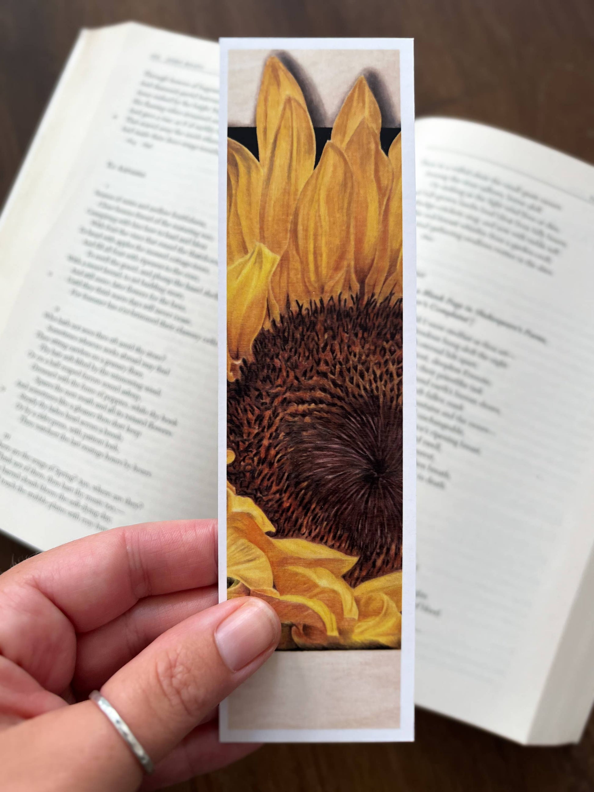 Bookmark - "Zenith" Sunflower by Jenna Chartrand - Blue Tree Gallery