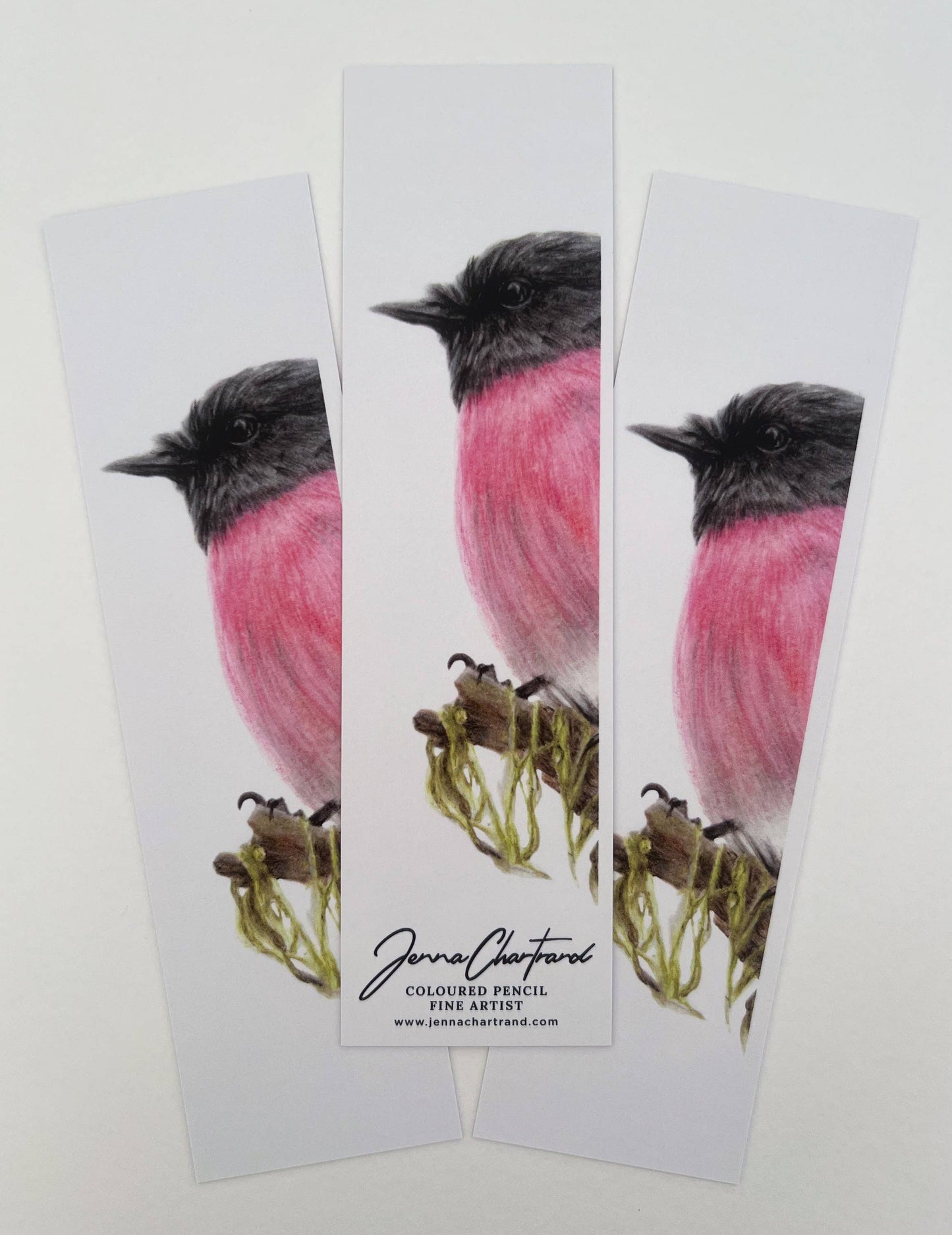 Bookmark - Pink Robin "Cerise" by Jenna Chartrand
