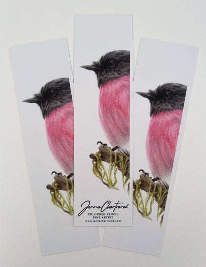 Bookmark - Pink Robin "Cerise" by Jenna Chartrand