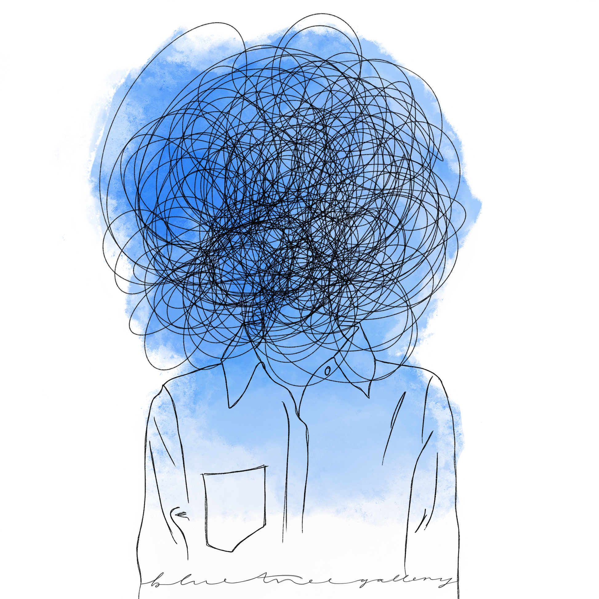 Sticker - Anxious Mind - Blue Tree Gallery