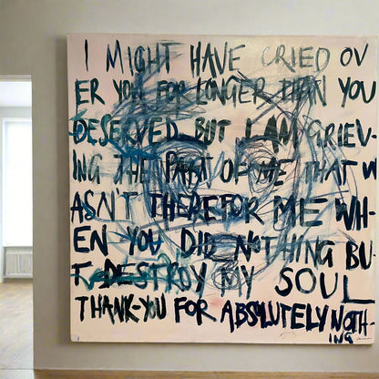 "I needed myself most", 2025, Acrylic and oil pastel on canvas - Artwork - Blue Tree Gallery